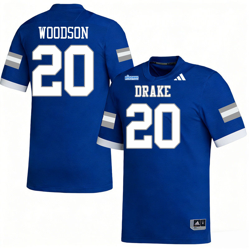 Drake Bulldogs #20 Luke Woodson College Football Jerseys,Uniforms-Blue